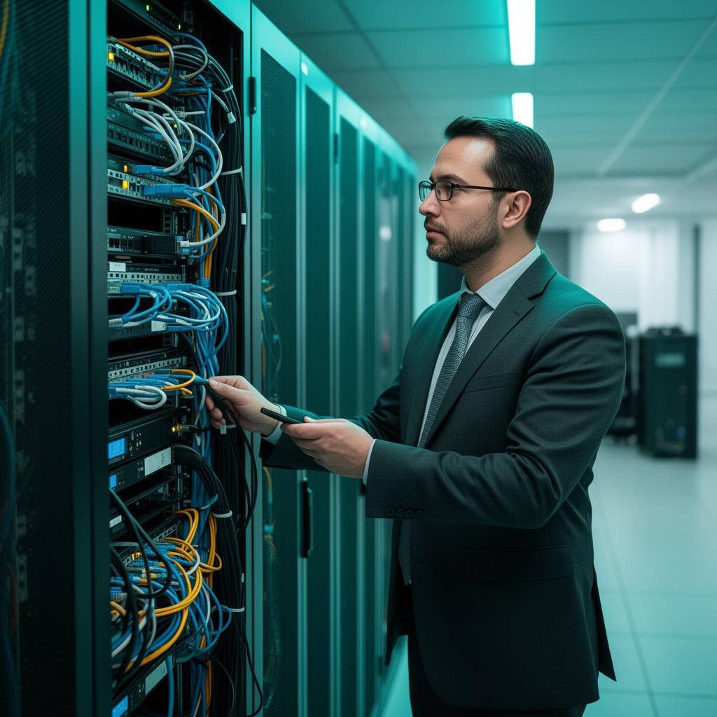 Engenheiro da Worksys em data center